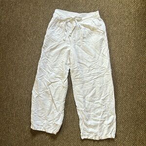 White drawstring pants